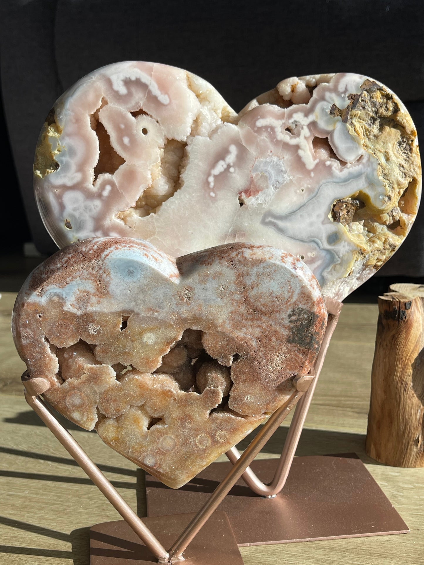 Pink amethyst heart #005