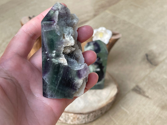 Feather fluorite towers