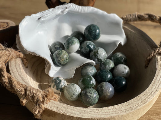 Moss agate small spheres