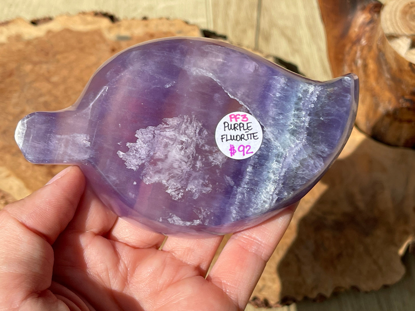 Purple fluorite leaf bowl  PF3