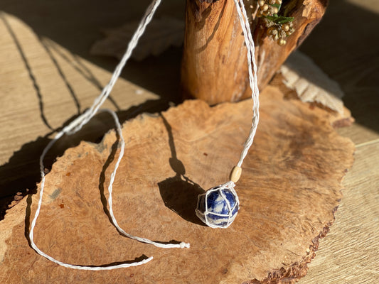 Sodalite sphere white necklace | Handmade