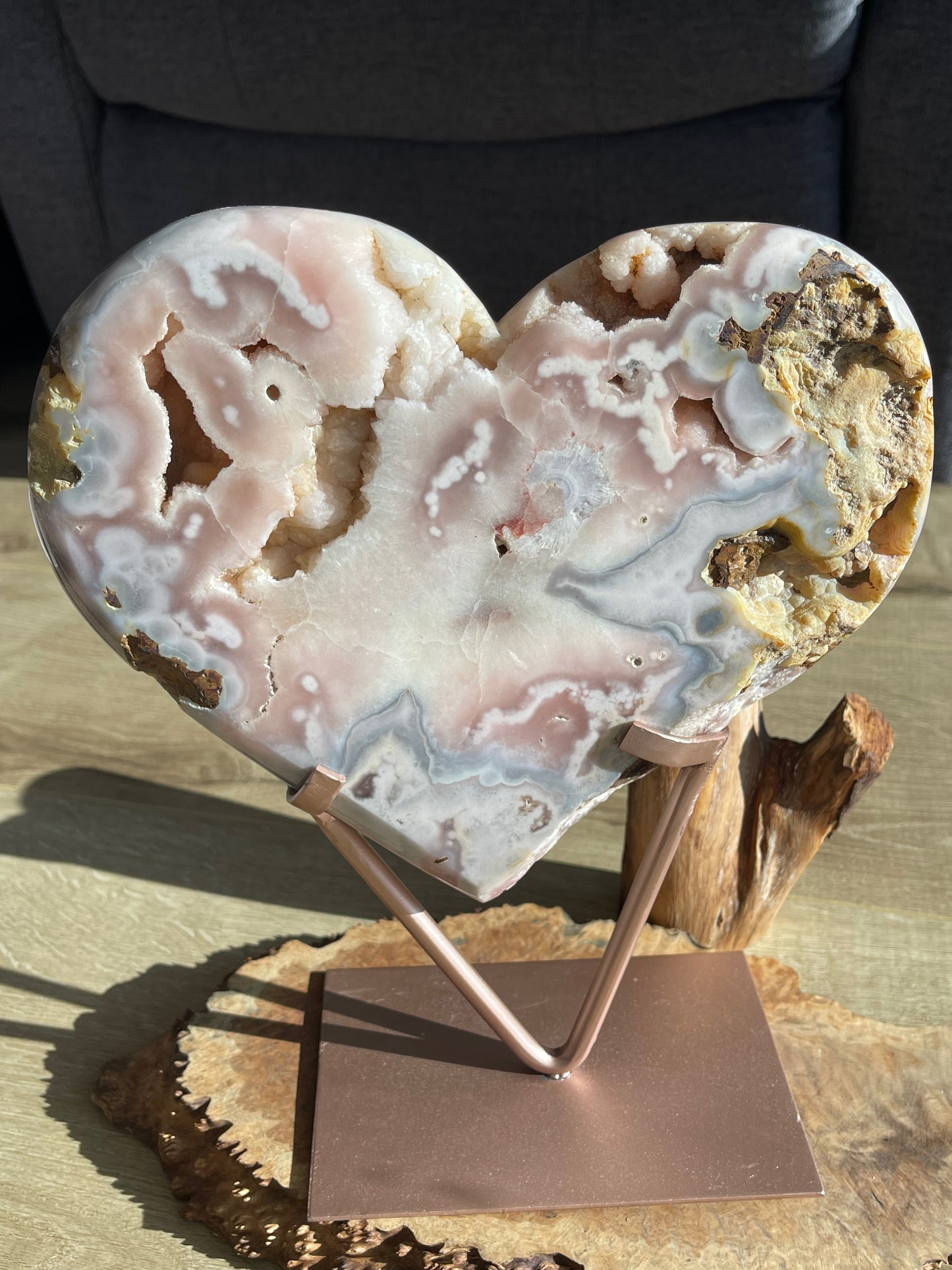 Pink amethyst heart #015 | GIANT!