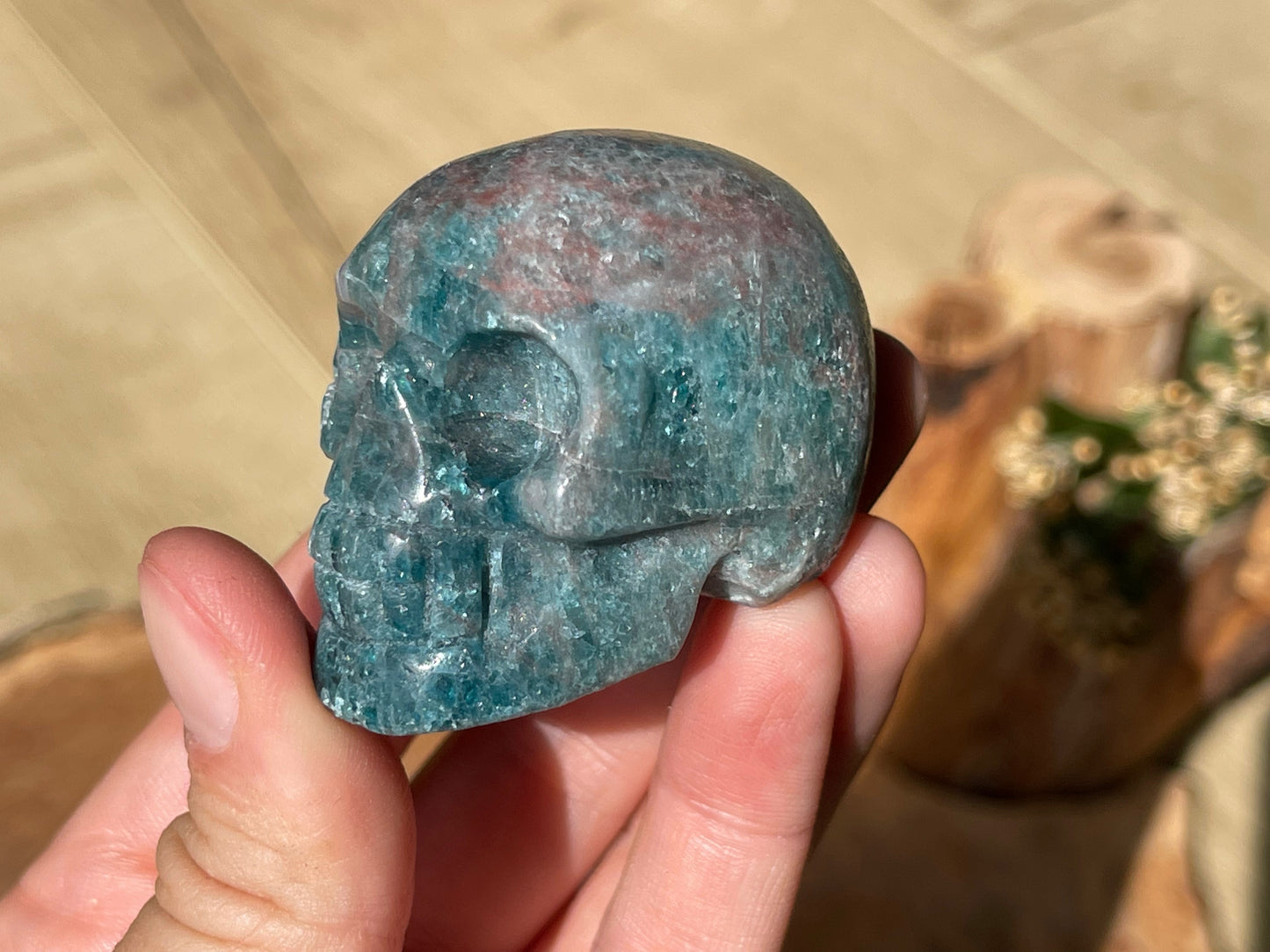 Blue apatite medium skulls