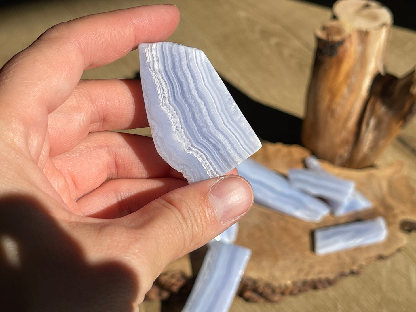 Blue lace agate free forms
