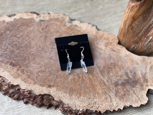 Clear quartz earrings 925 sterling silver | Madagascar