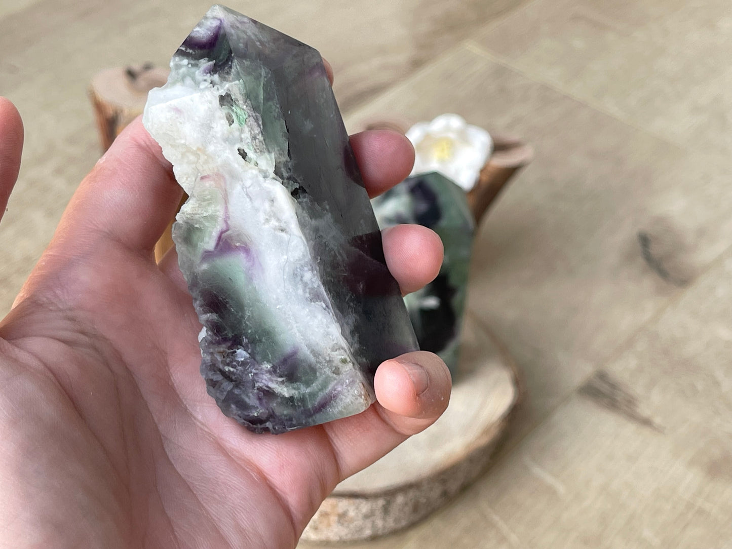 Feather fluorite towers