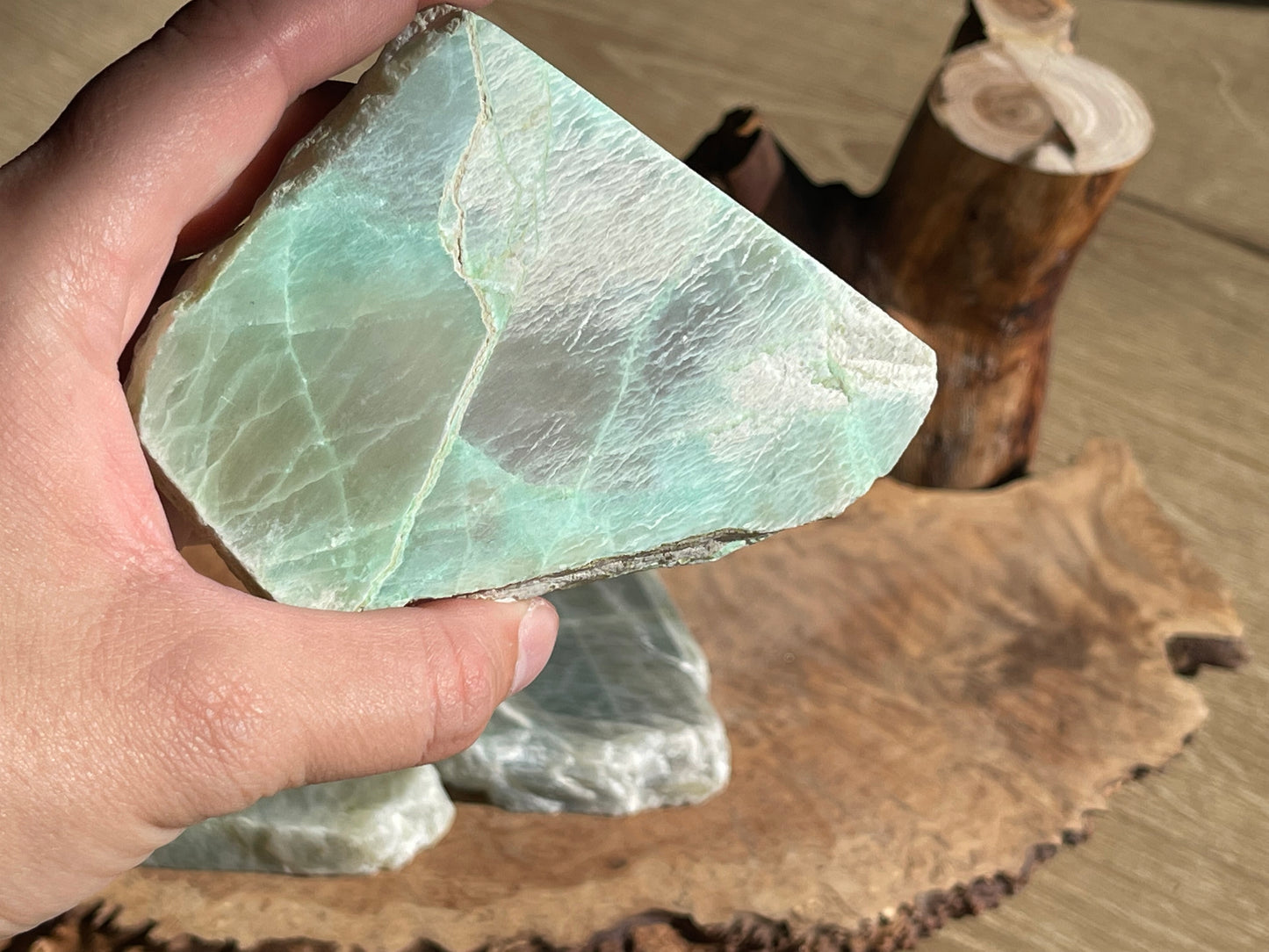 Garnierite | Green moonstone slabs S31-S33