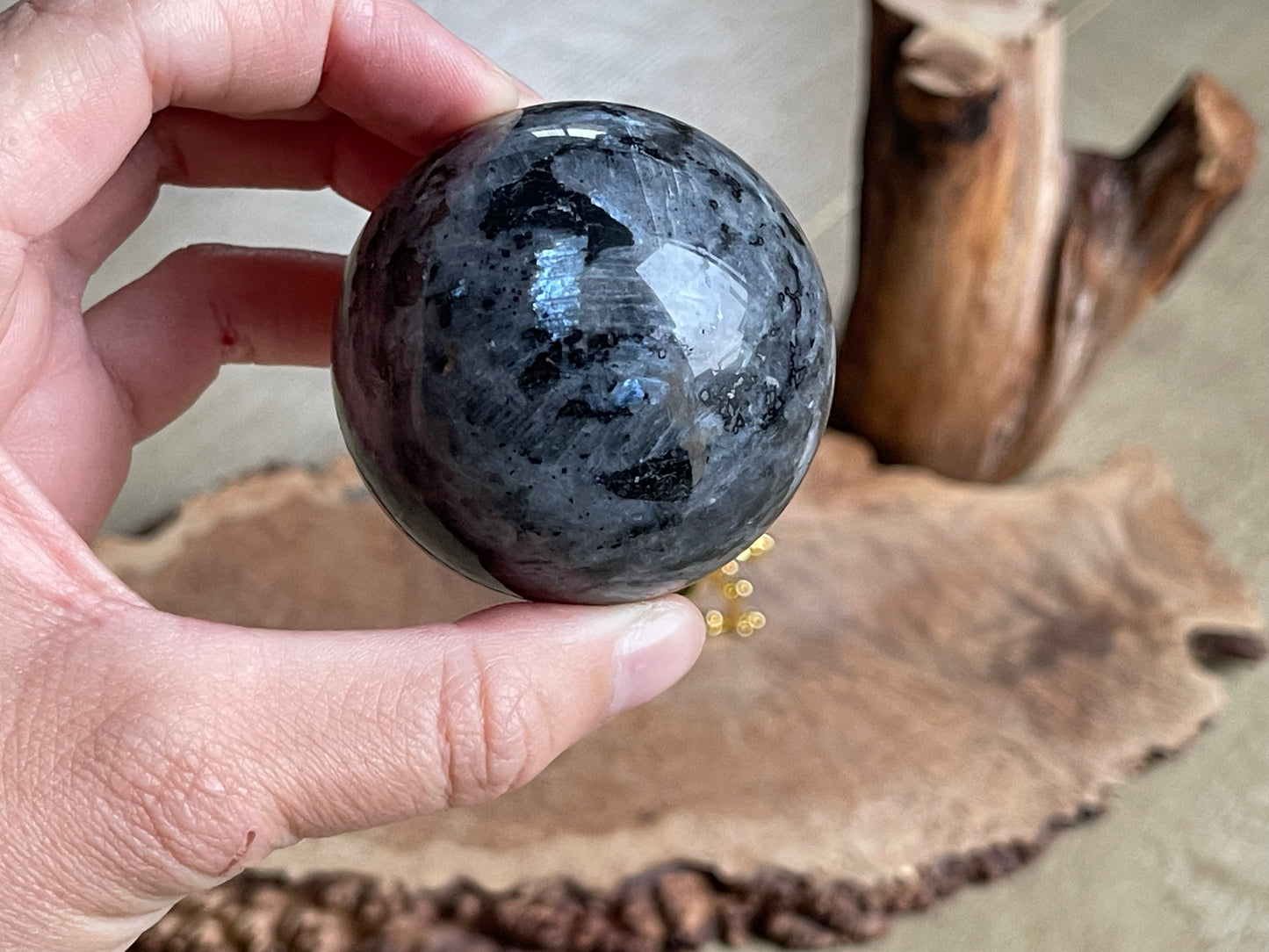 Larvikite sphere L3 | Norwegian moonstone