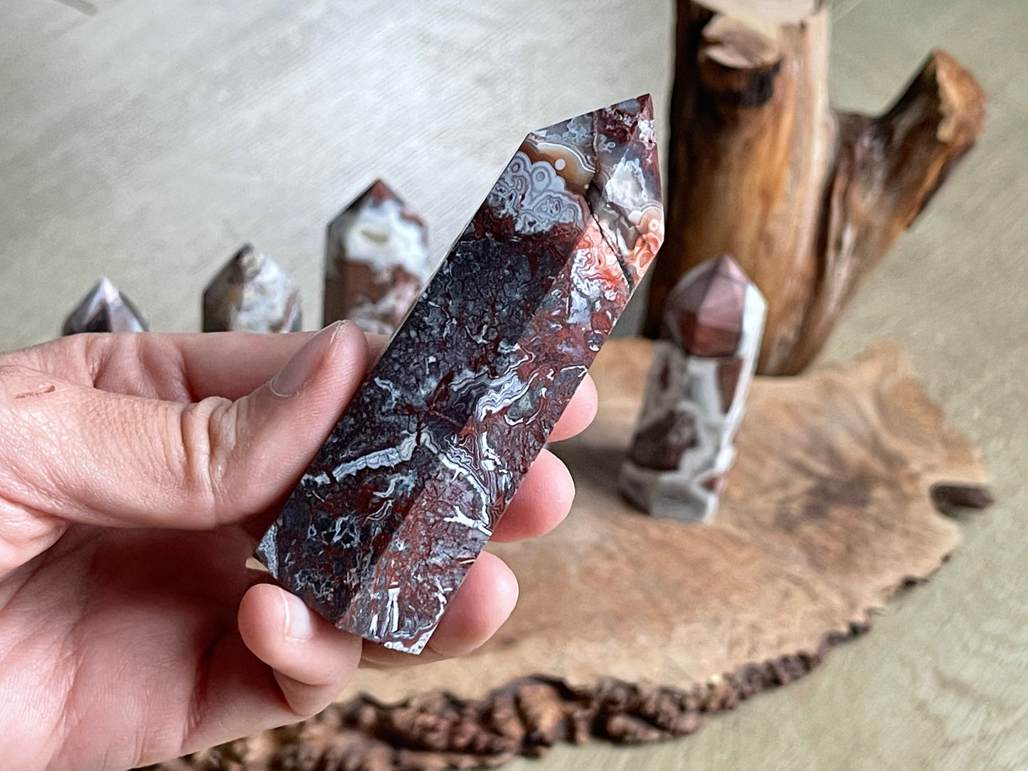Mexican crazy lace agate towers ML