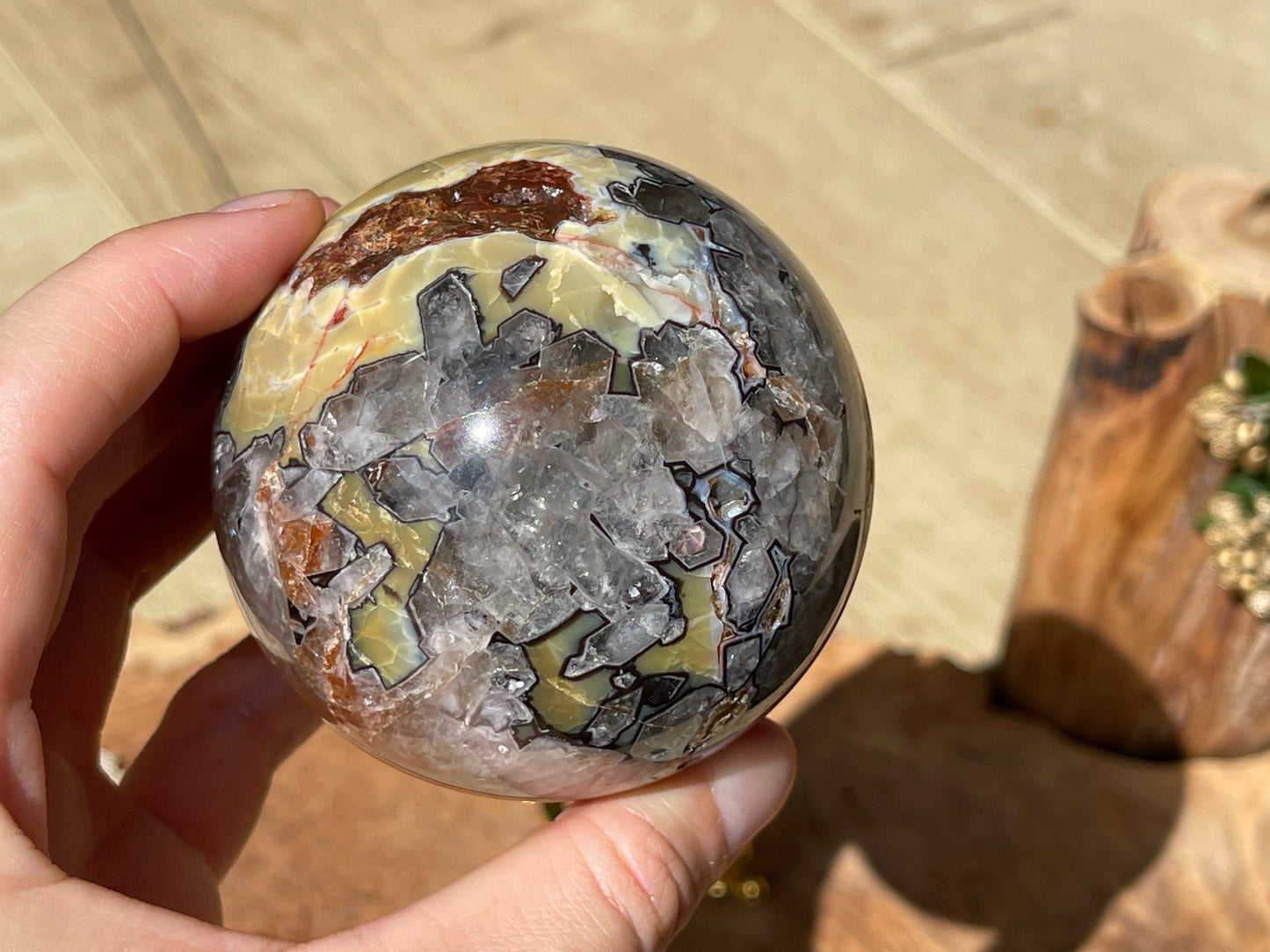 Mosaic quartz big sphere
