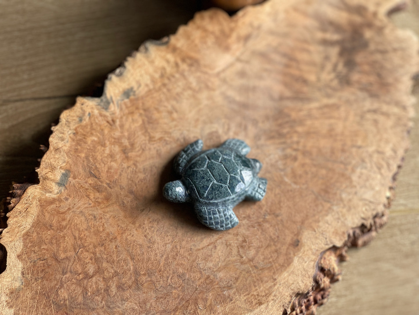 Moss agate small turtle