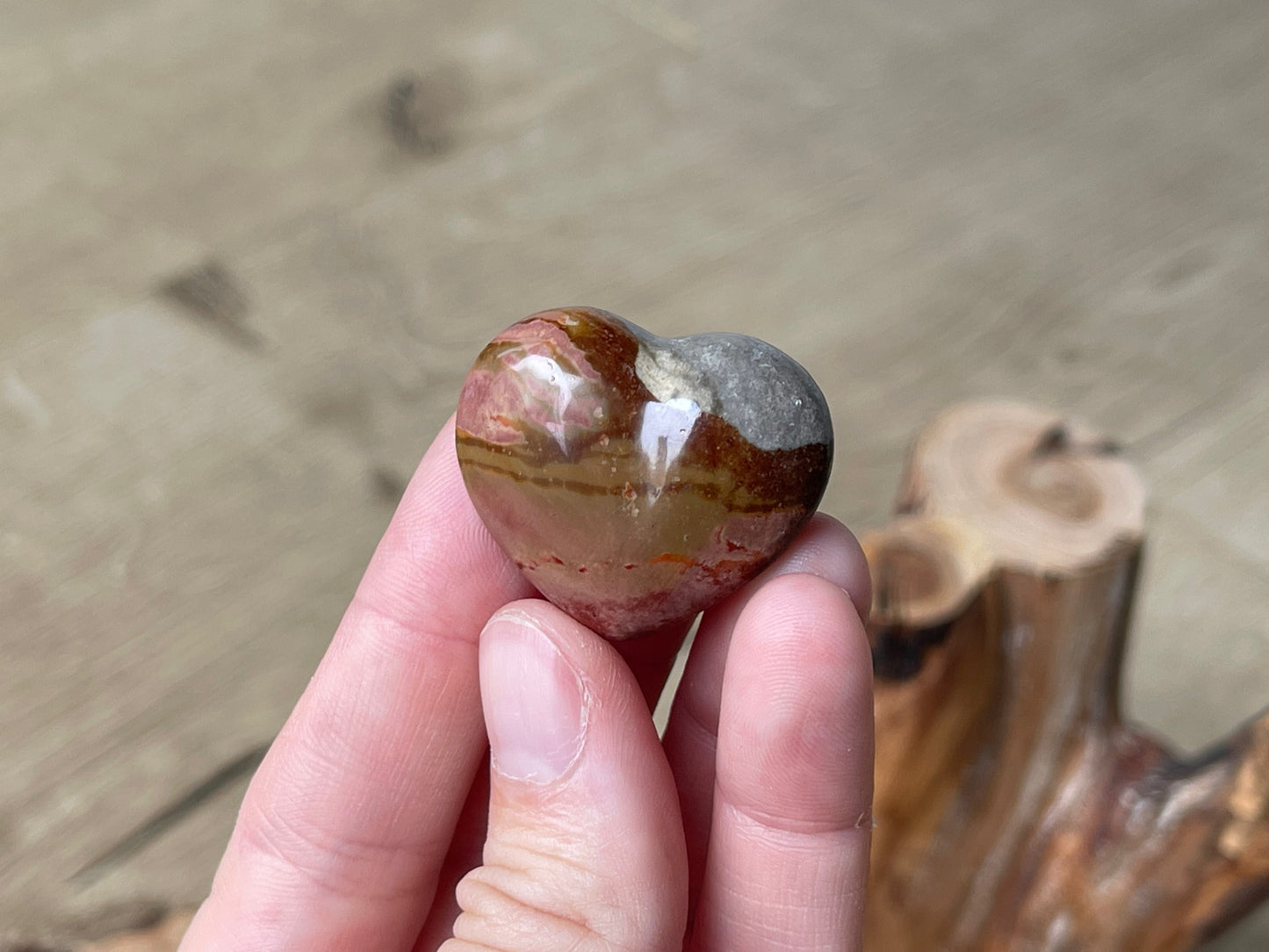 Polychrome jasper gem grade hearts | Madagascar