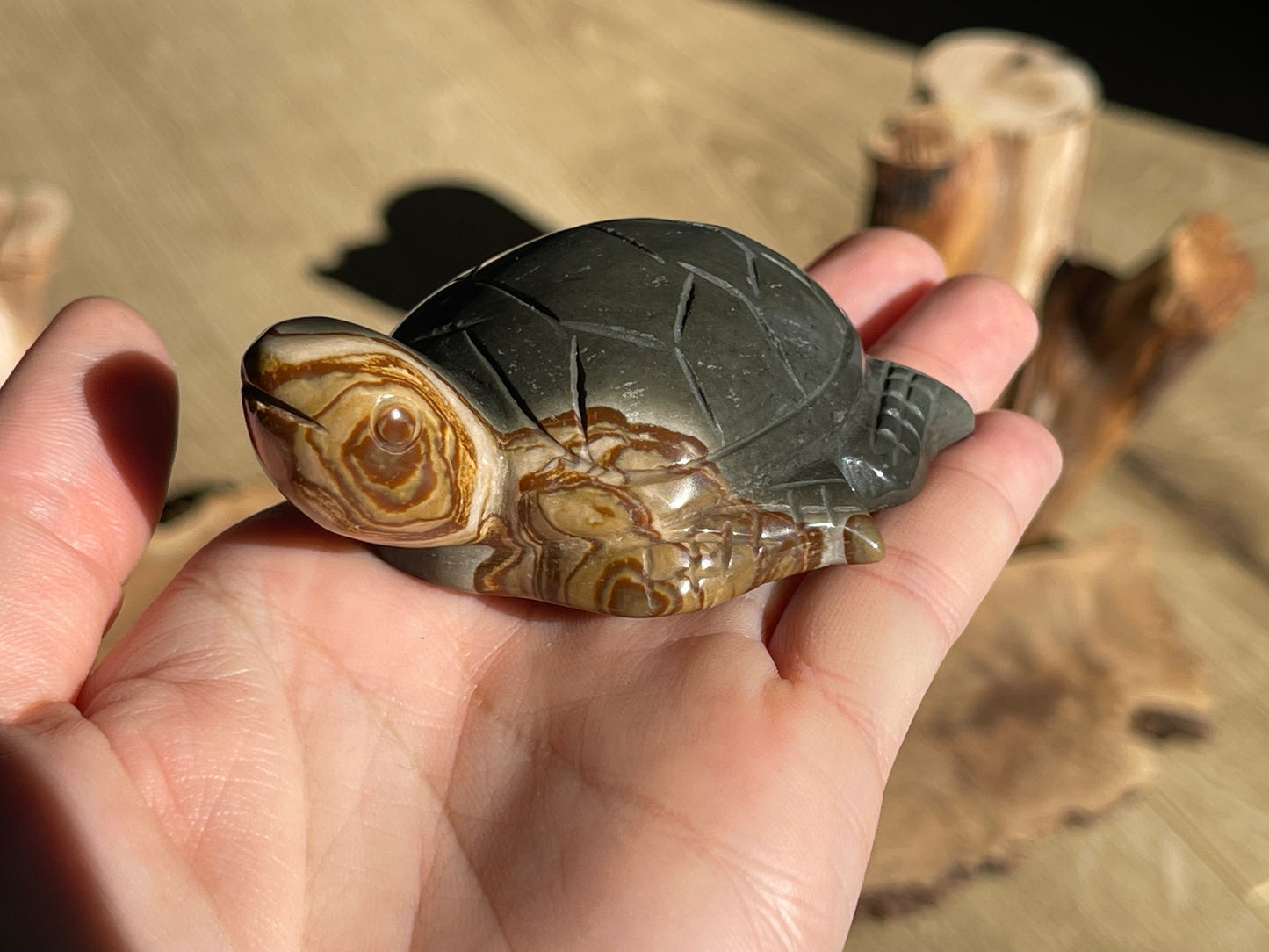 Polychrome jasper turtle A