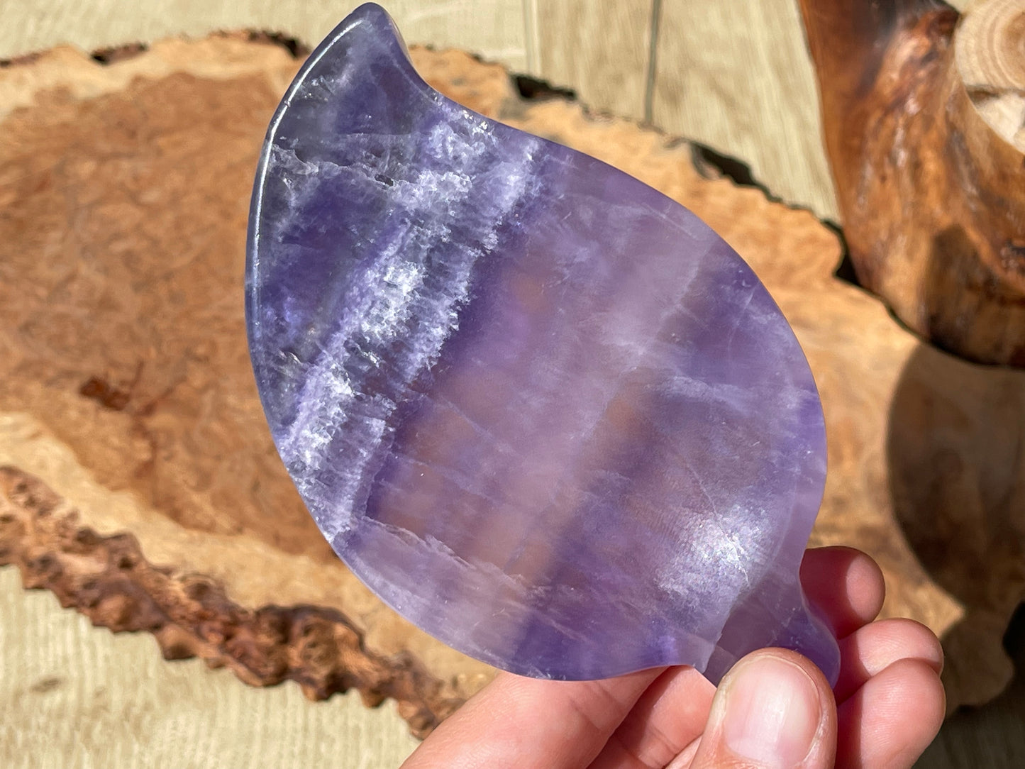 Purple fluorite leaf bowl  PF3