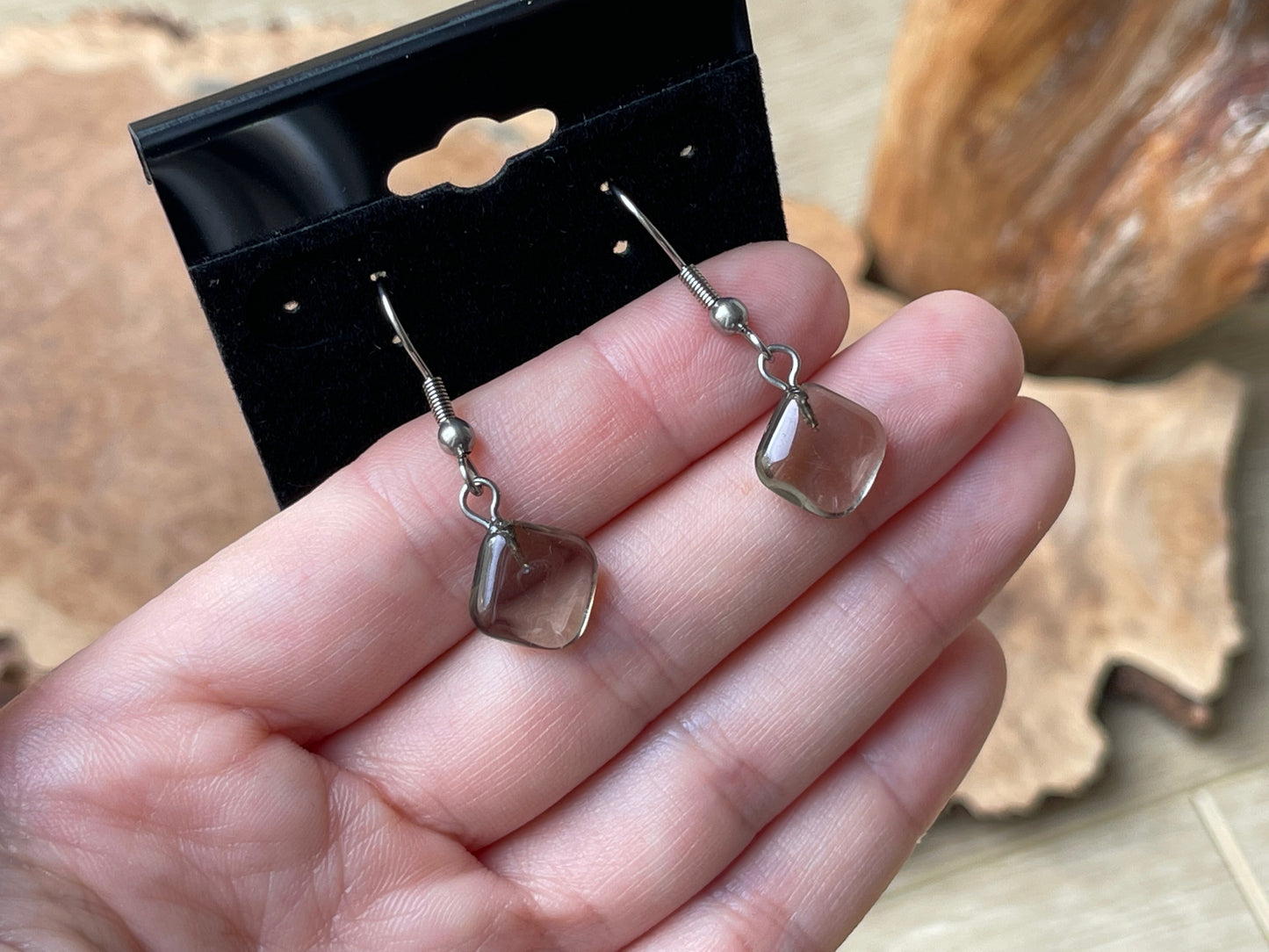 Smokey quartz lighter earrings 925 sterling silver | Madagascar